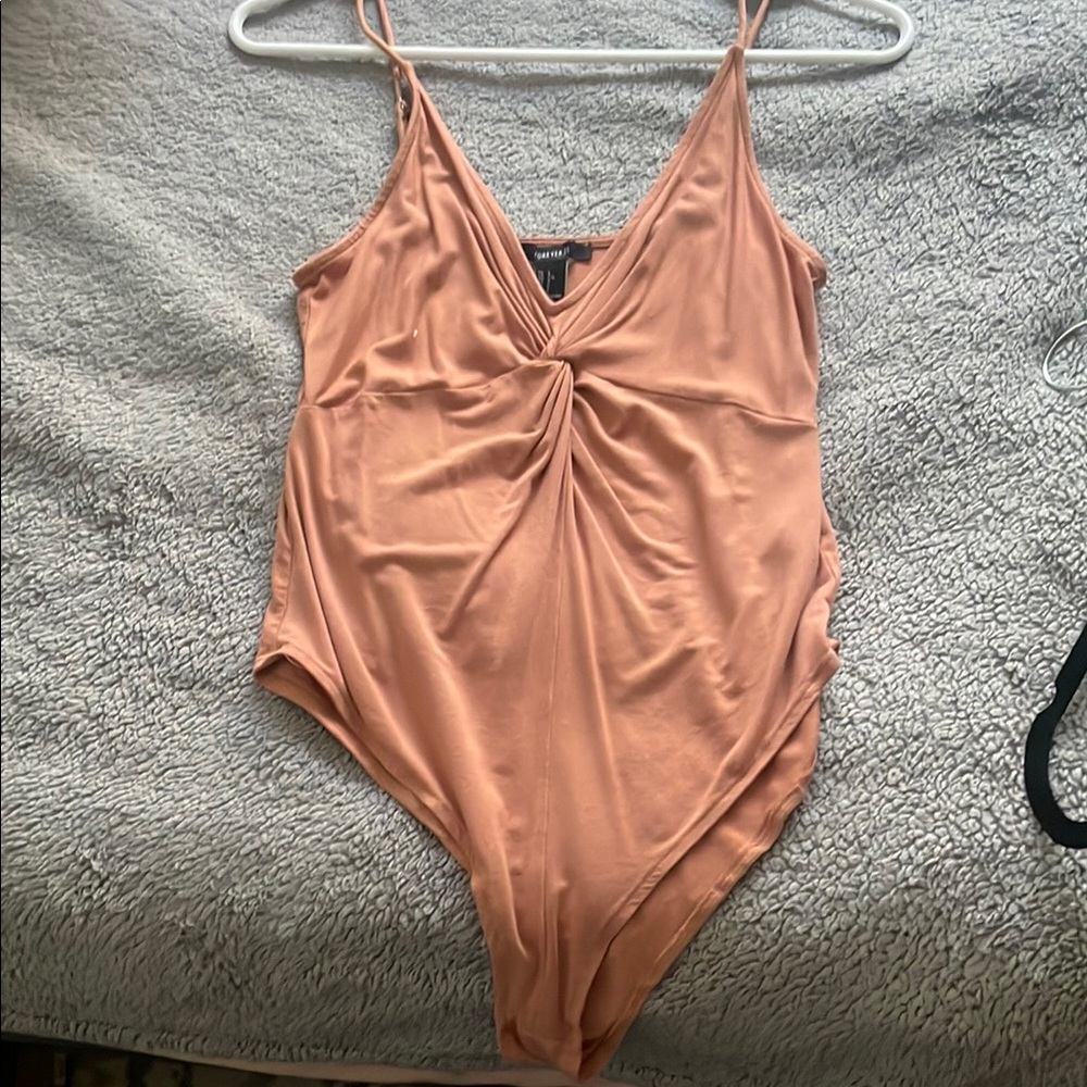Peach Twist Front Bodysuit